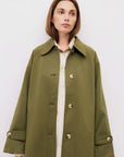 Mod Ref | Serena Pointed Collar Trench in Olive