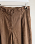 Chocolate Linen Straight Pants