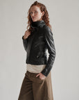 Black Asymmetrical Leather Jacket