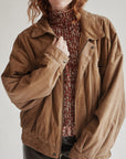 Toast Sueded Leather Bomber