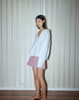 Deiji Studios | Collared Tie Shirt in White