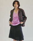 Inky Silk Knee Length Flutter Skirt - Hey Jude