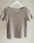 Taupe Open Weave Knit Tee