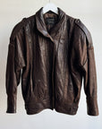 Walnut Soft Leather Bomber Jacket