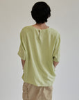 Matcha Silk Boxy Tee - Hey Jude
