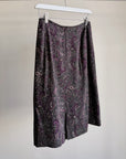 Amethyst Silk Paisley Print Midi Skirt