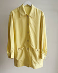 Lemon Yellow Silk Button-Up Jacket