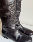 Umber Soft Leather Knee High Slouch Boots | Size 37