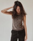 Snake Print Knit Sleeveless Top