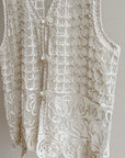 Ivory Sheer Beaded Vest