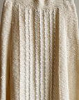 Cream Boucle Knit Linen Skirt