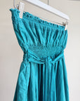 Teal Y2K Smocked Cotton Dress