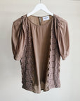 Mocha Silk Lace Detail Top