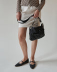 Black Leather Utility Bag