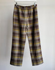 Chartreuse + Brown Plaid Wool Trousers
