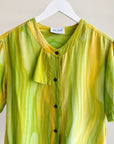 Citrus Watercolour Silk Blouse