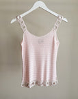 Blush Crochet Trim Knit Tank