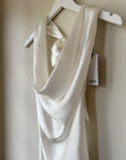 hijulez | Silk Draped Halter Top in Ivory