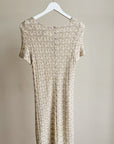 Champagne Loose Knit Midi Dress