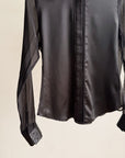 Onyx Mixed Silk Long Sleeve Blouse - Hey Jude