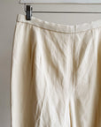 Cream Tapered Linen Trousers