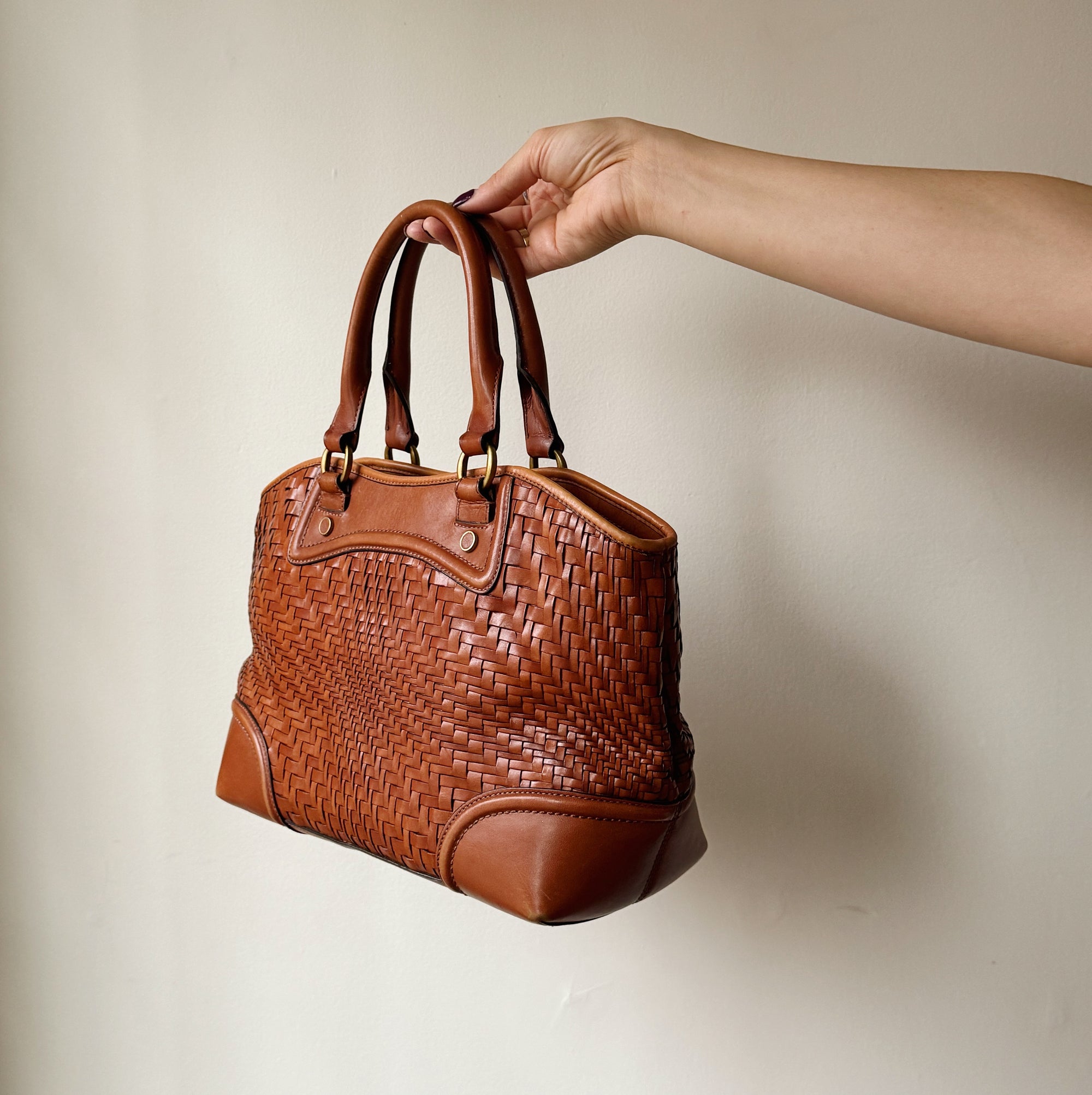 Auburn Woven Leather Carry All Bag