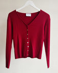 Scarlett Silk Ribbed V-Neck Cardigan