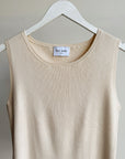 Cream Ribbed Knit Tank
