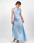 hijulez | Silk Skirt in Baby Blue