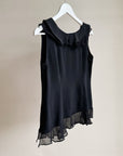 Black Silk Ruffle Tank - Hey Jude