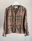 Botanical Leopard Border Print Blouse