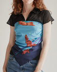 Sky Floral Silk Scarf