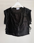Black Linen Tie Vest