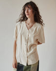 Buttercream Silk Button Blouse