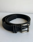 Slim Black Leather Everyday Belt