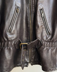 Sable Cropped Leather Belted Jacket