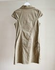 Taupe Y2K Zip Front Mini Dress