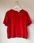 Ruby Red Boxy Silk Tee - Hey Jude