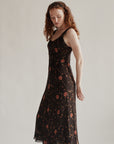 Autumn Floral Silk Dress