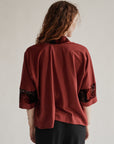 Crimson Raw Silk Robe