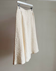 Cream Boucle Knit Linen Skirt