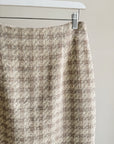 Sand Wool Boucle Plaid Skirt - Hey Jude