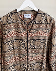 Botanical Leopard Border Print Blouse