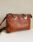 Cognac Leather Shoulder Bag