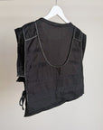 Black Linen Tie Vest
