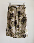 Botanical Linen Midi Skirt