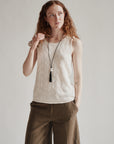 Ivory Knit Linen + Cotton Top