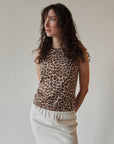 Leopard Silk + Cashmere Knit Top