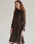 Cedar Striped Silk Shirt Dress
