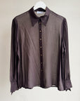 Eggplant Sheer Silk Blouse